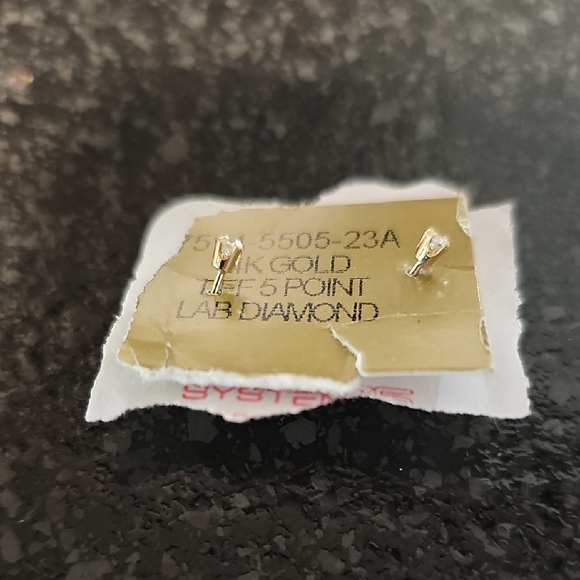 14K Gold Lab Diamond Stud Earrings - Picture 2 of 2